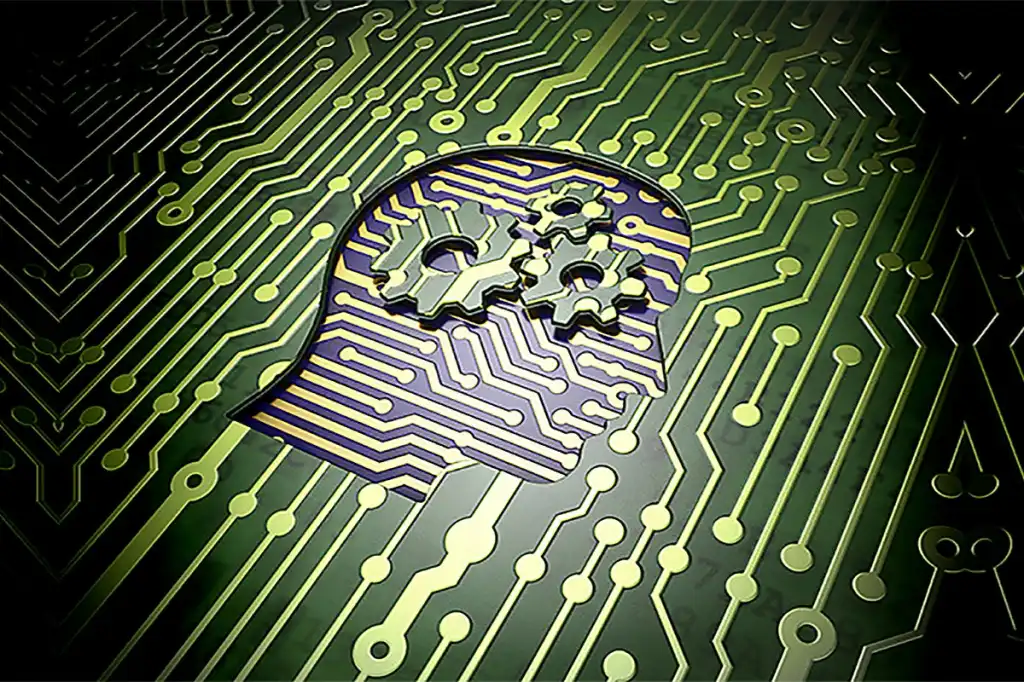 Automation/machine learning/artificial intelligence > mind-gears within circuit-board silhouette