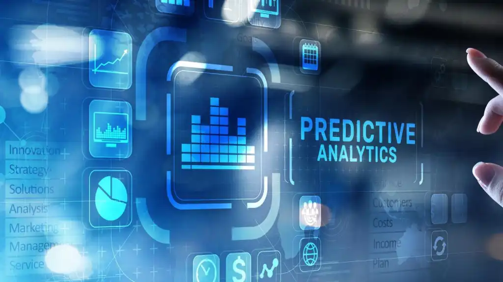 Predictive analytics Big Data analysis Business intelligence internet and modern technology concept on virtual screen.