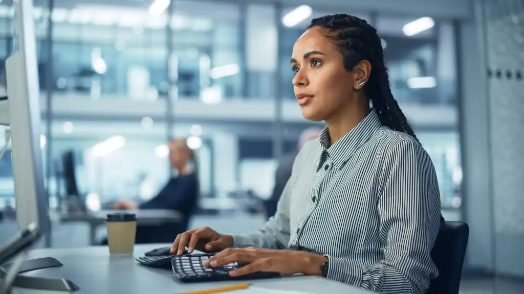 woman working at computer