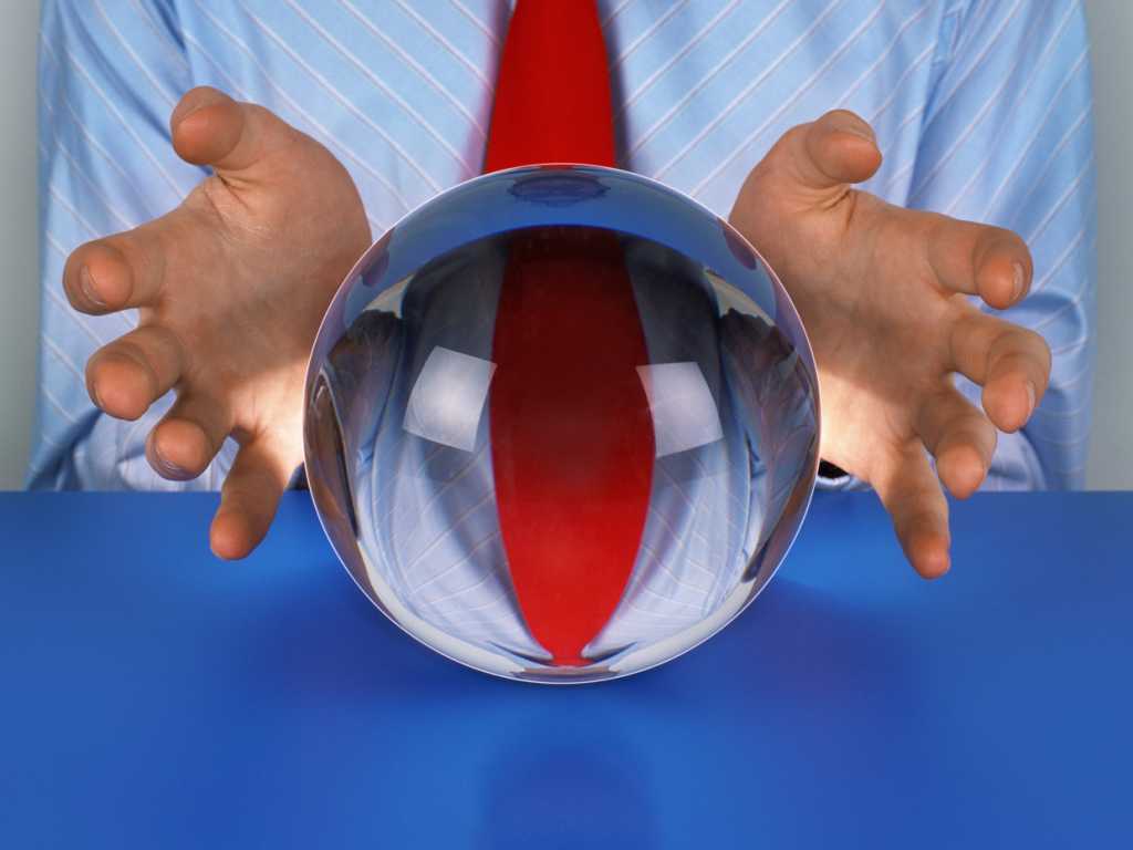 businessman crystal ball