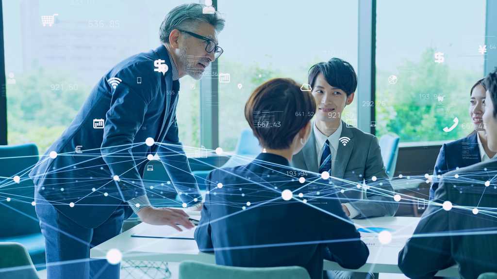 Business meeting in group