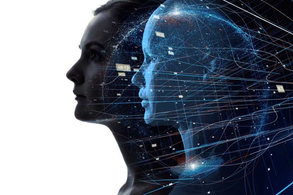 woman looking into the future